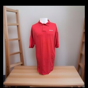 Budweiser Beer Logo Promo Polo Shirt Mens XL Red Brewery Merch Casual Golf Putt
